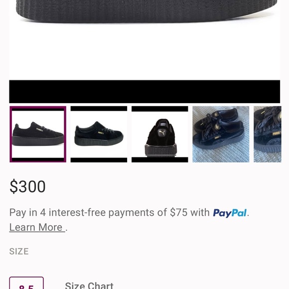 Puma PUMA Women's FENTY by Rihanna Black Sneakers Size 7.5 - Picture 8 of 8